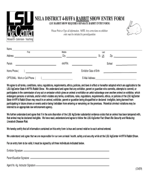 Fillable Online How To Fill Out a Rabbit Show Entry Form Fax Email Print - pdfFiller