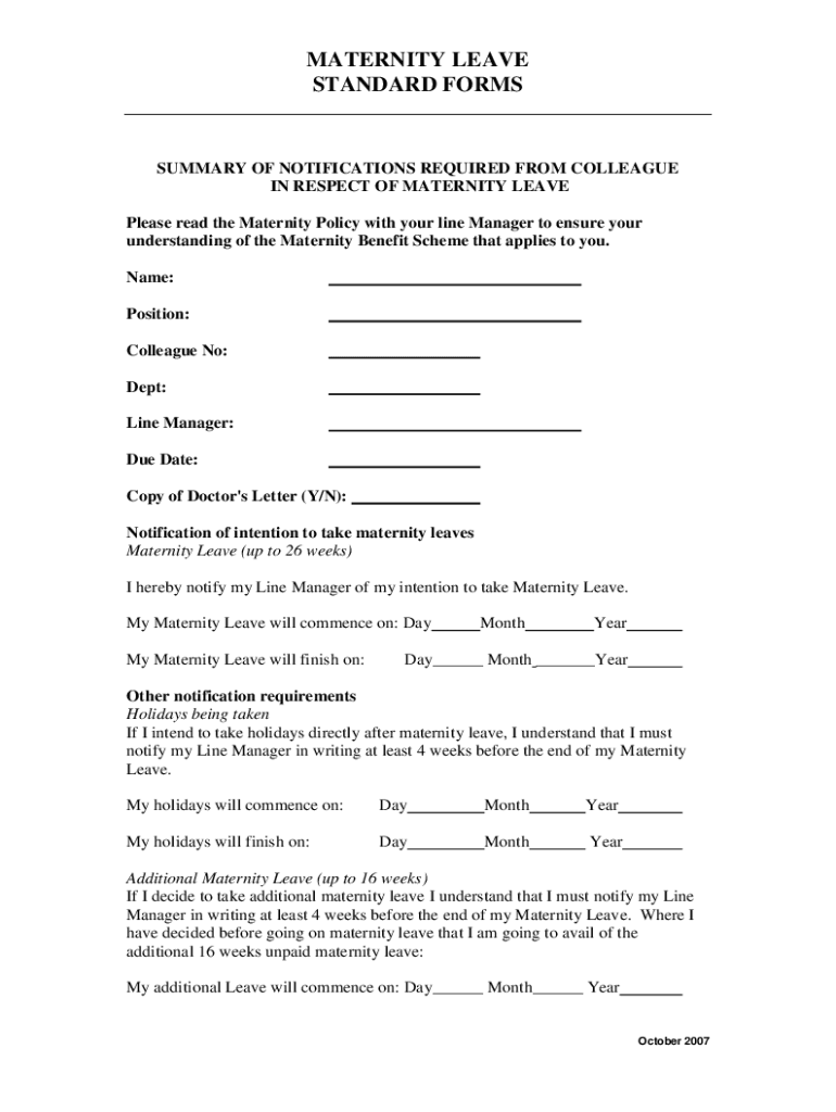 Fillable Online How To Write A Parental Leave Letter Template And 