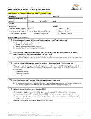 SEWB Referral Form - Apunipima Services