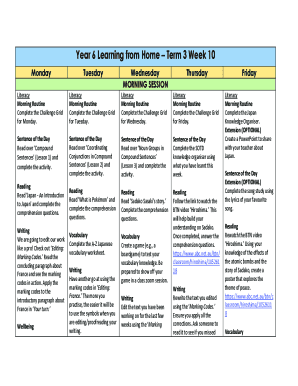 Fillable Online 8 Morning Activities For Students in the Elementary ...