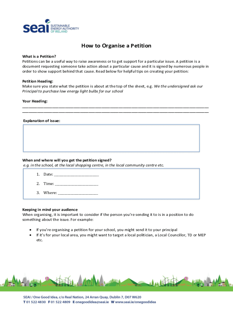 Fillable Online 8 Tips for Finding People to Sign Your Petition ...