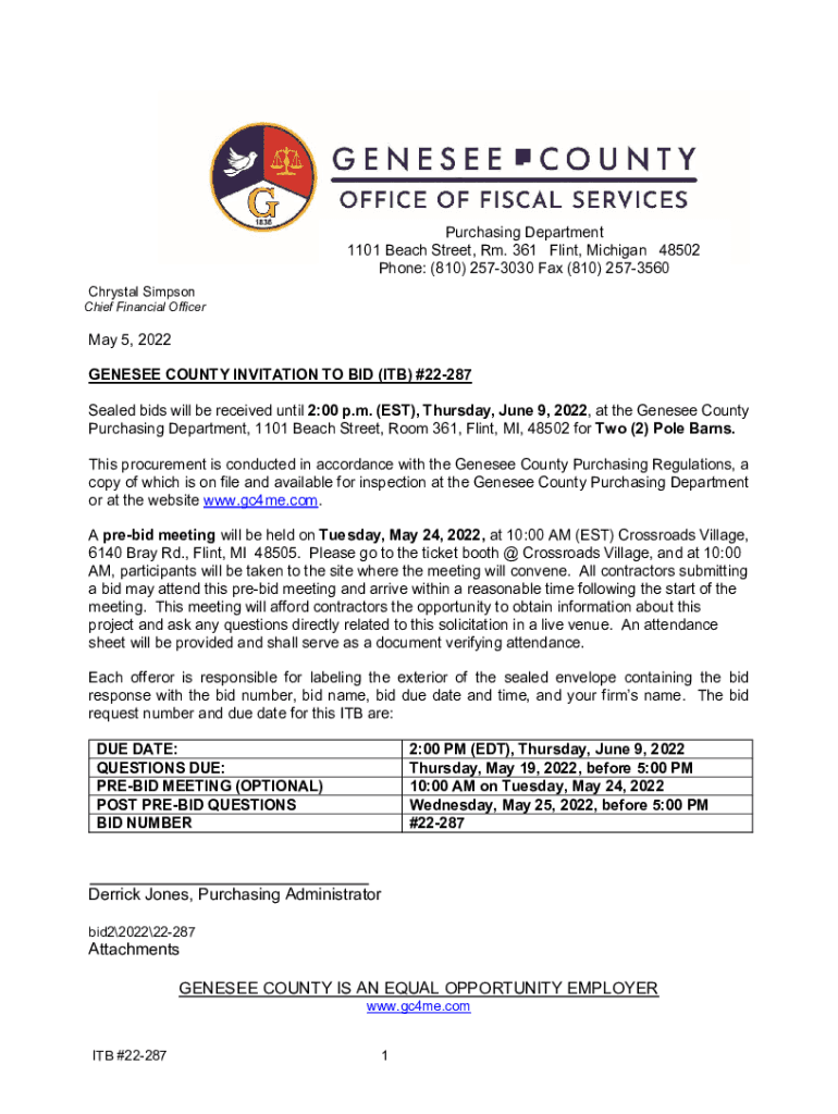 Fillable Online Purchasing Department 1101 Beach Street, Rm. 361 Flint Fax Email Print