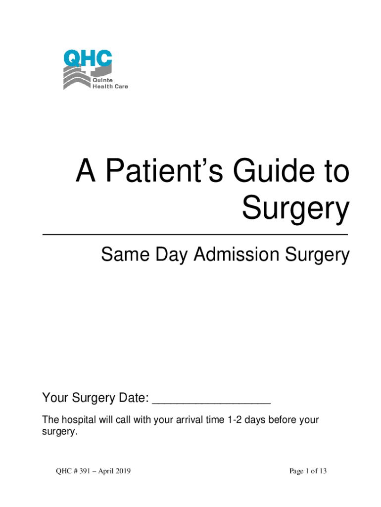 Fillable Online Patient GuideBefore Your Surgery Garden City