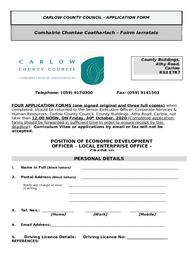 planning-application-carlow-county-council-doc-template-pdffiller