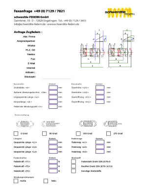 Fax Request for Tension Spring