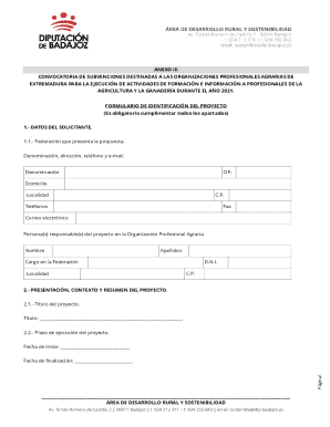 Fillable Online REA DE DESARROLLO RURAL Y SOSTENIBILIDAD Fax Email