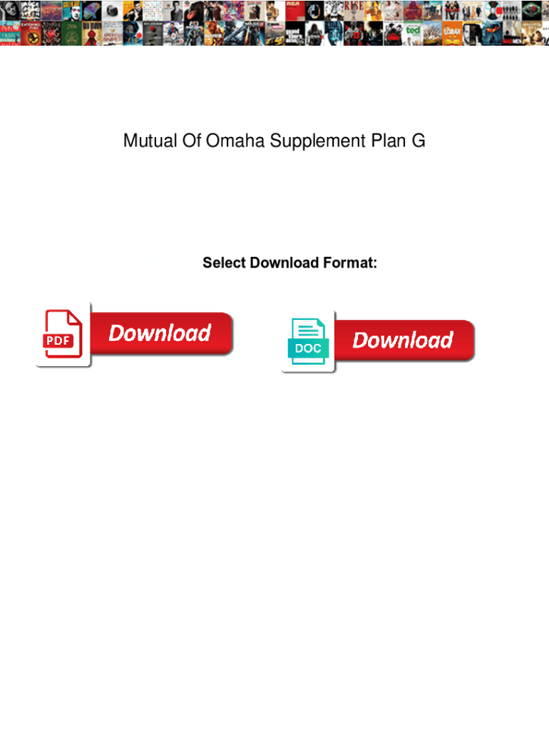 Fillable Online Mutual Of Omaha Supplement Plan G. Mutual Of Omaha