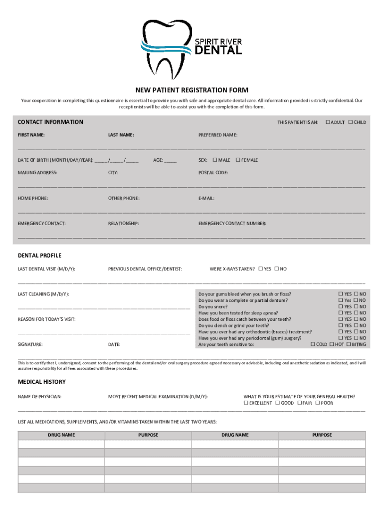 Fillable Online The Limehouse Practice New Patient Information Form Fax