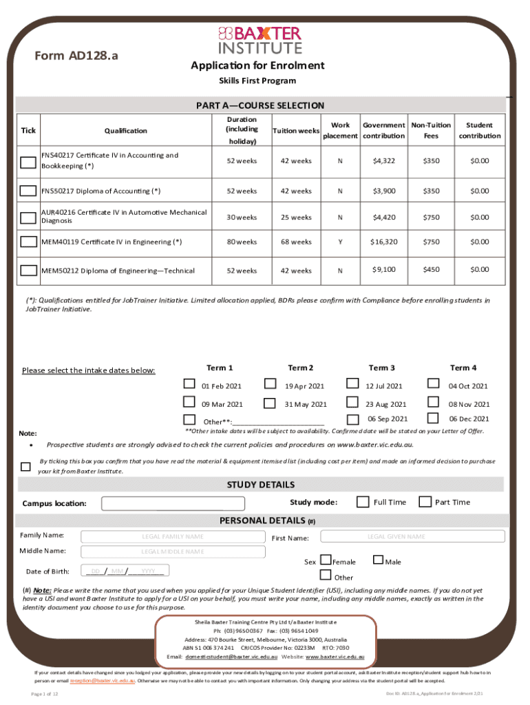 Fillable Online FNS40217 Certificate IV in Accounting and Bookkeeping