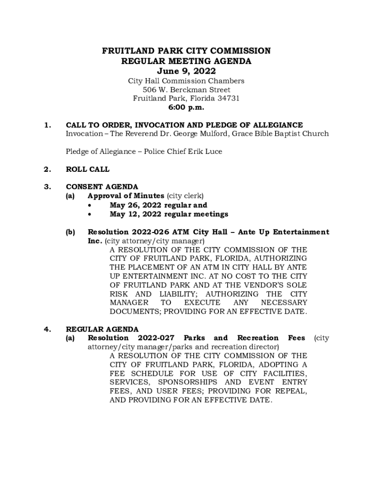 Fillable Online Fruitland Park, Florida 34731 Fax Email Print pdfFiller