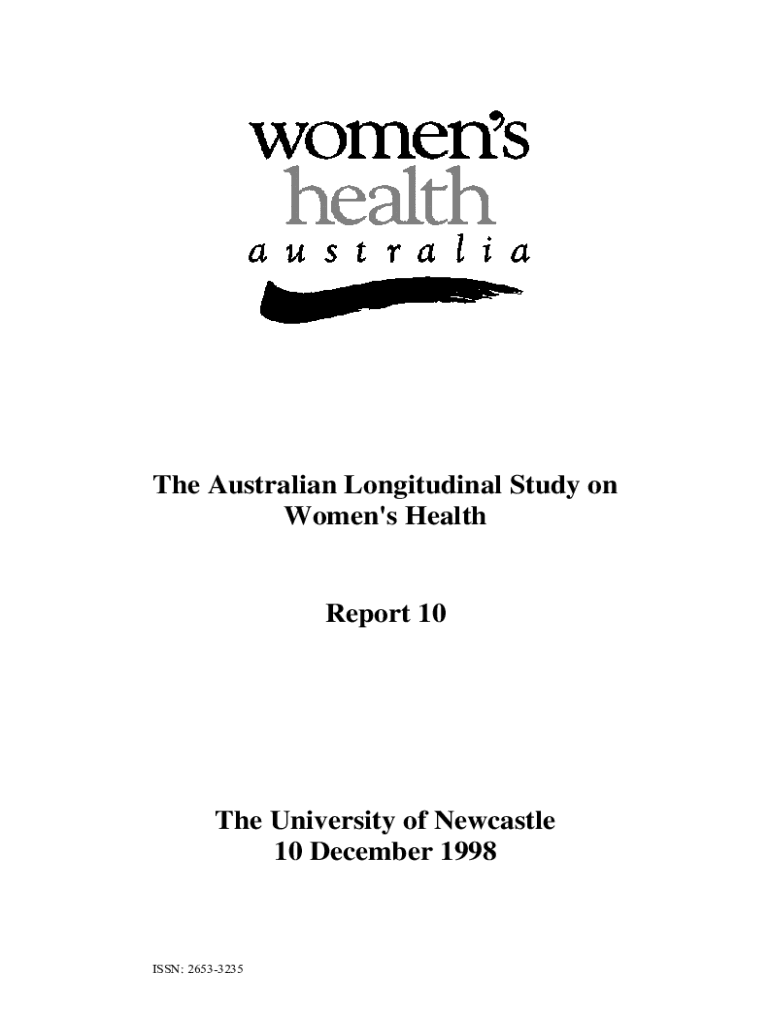 Fillable Online alswh org The Australian Longitudinal Study on Women's