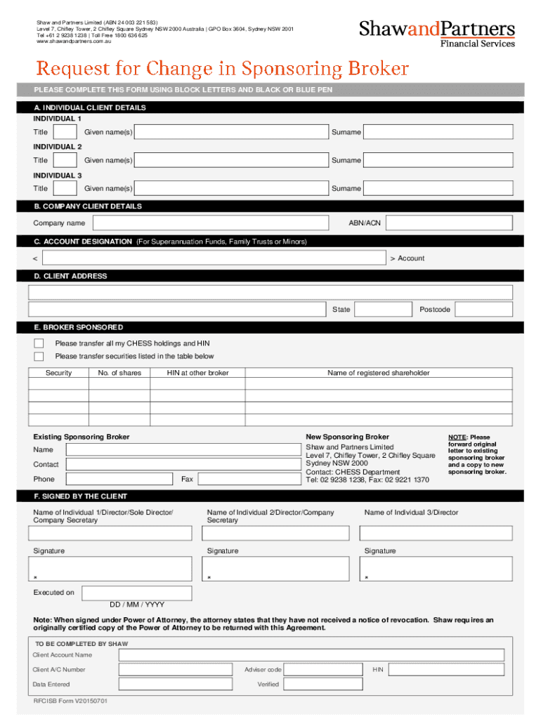 Fillable Online Financial Services Guide Shaw and Partners Limited