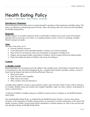 Health Eating Policy