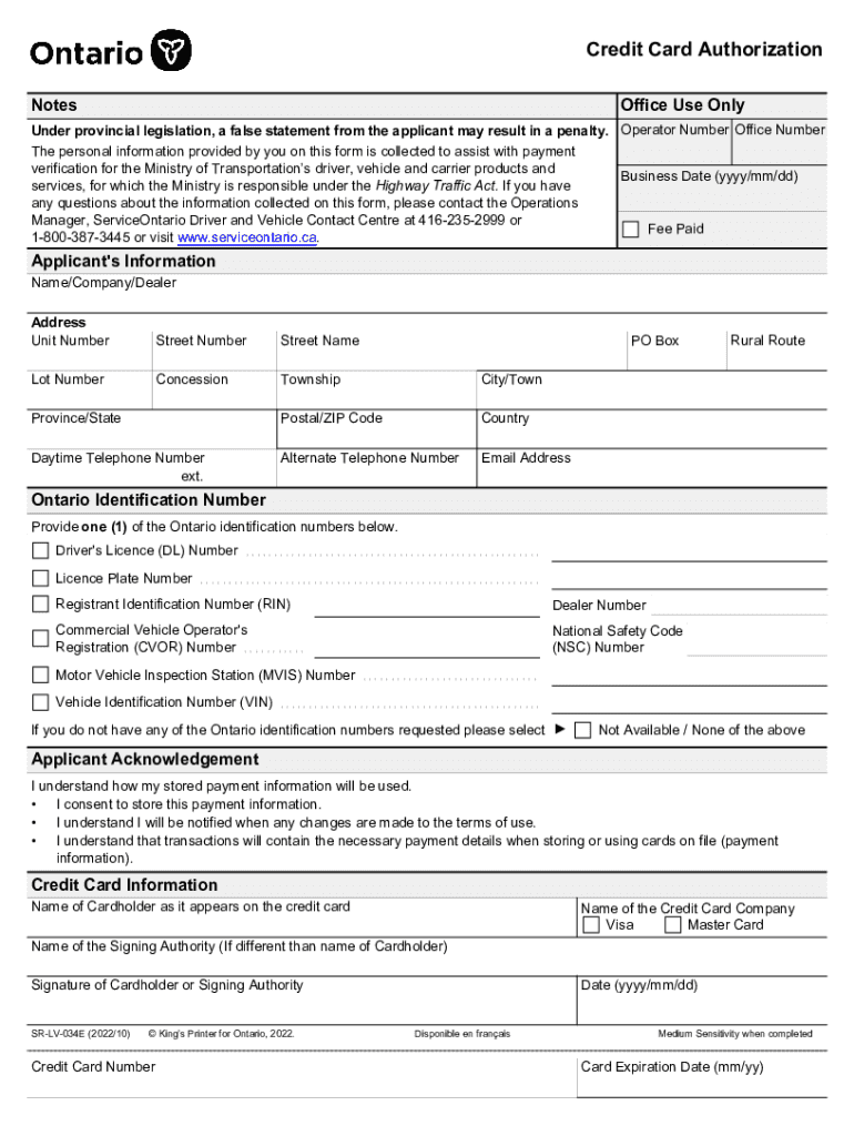 sr lv 034 form Preview on Page 1