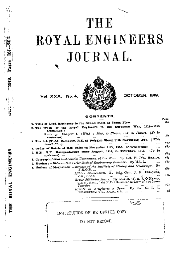 Fillable Online THE ROYAL ENGINEERS JOURNAL. - NZSappers Fax Email ...