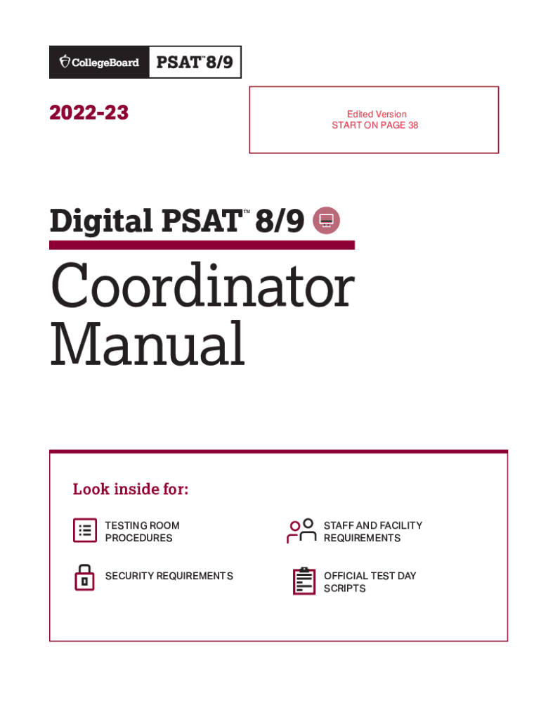 Fillable Online Psat 8 9 Digital Manual - Fill Online, Printable ...