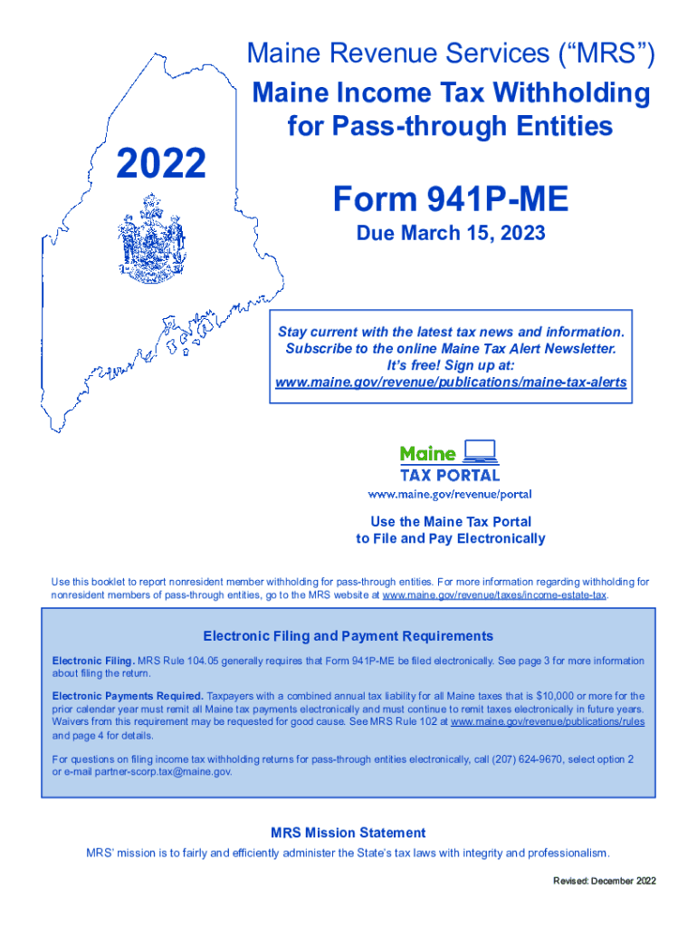 Maine form 941p me: Fill out & sign online - DocHub Preview on Page 1