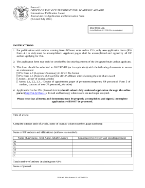 Form 4.1 OFFICE OF THE VICE PRESIDENT FOR ACADEMIC ...