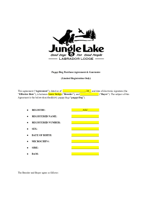 Free Dog/Puppy Bill of Sale Form - PDFWord - eForms