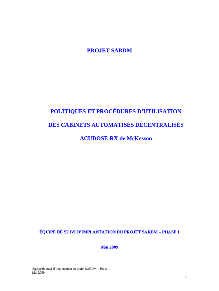 ACUDOSE-RX de McKesson Doc Template | pdfFiller