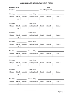 IRS Mileage Reimbursement Doc Template | pdfFiller