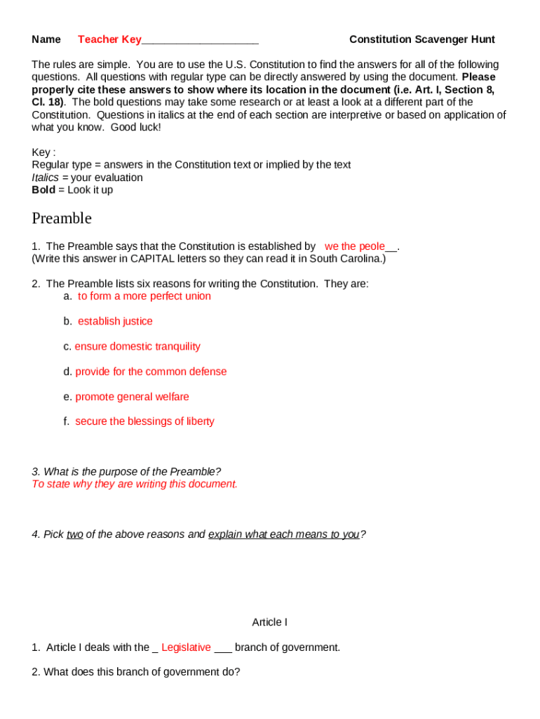 50-question-constitutional-scavenger-hunt-doc-template-pdffiller