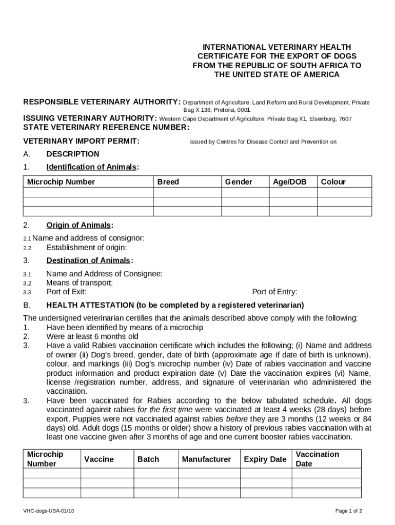 INTERNATIONAL ANIMAL HEALTH CERTIFICATE FOR CLOVEN HOOFED Doc Template