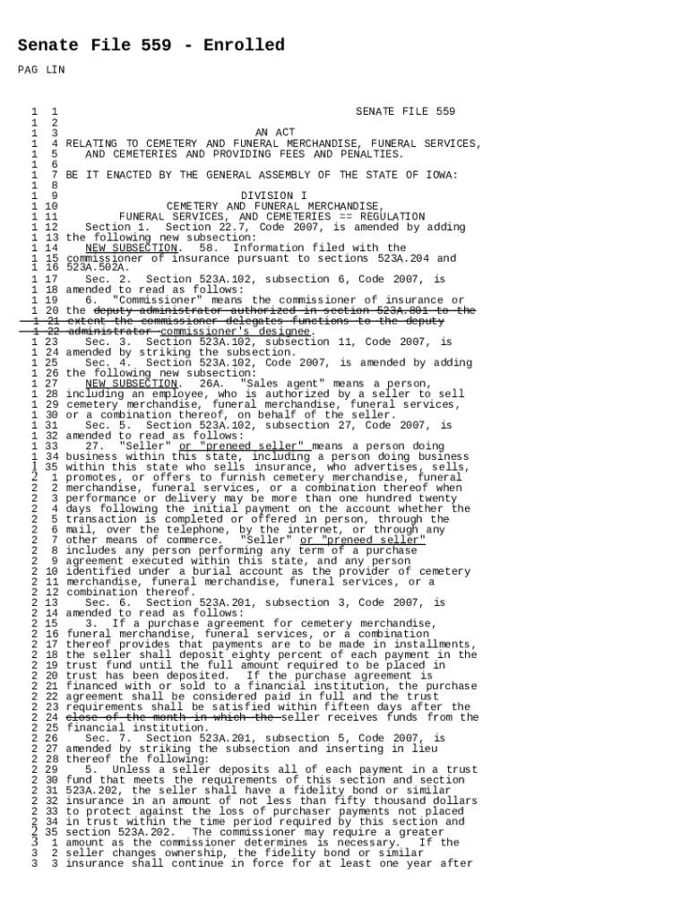 225 ILCS 45/ Illinois Funeral or Burial Funds Act. Doc Template pdfFiller