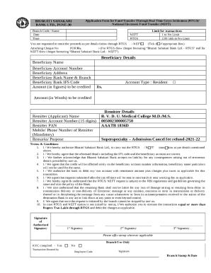 Bharati Sahakari Bank Fund Transfer Form