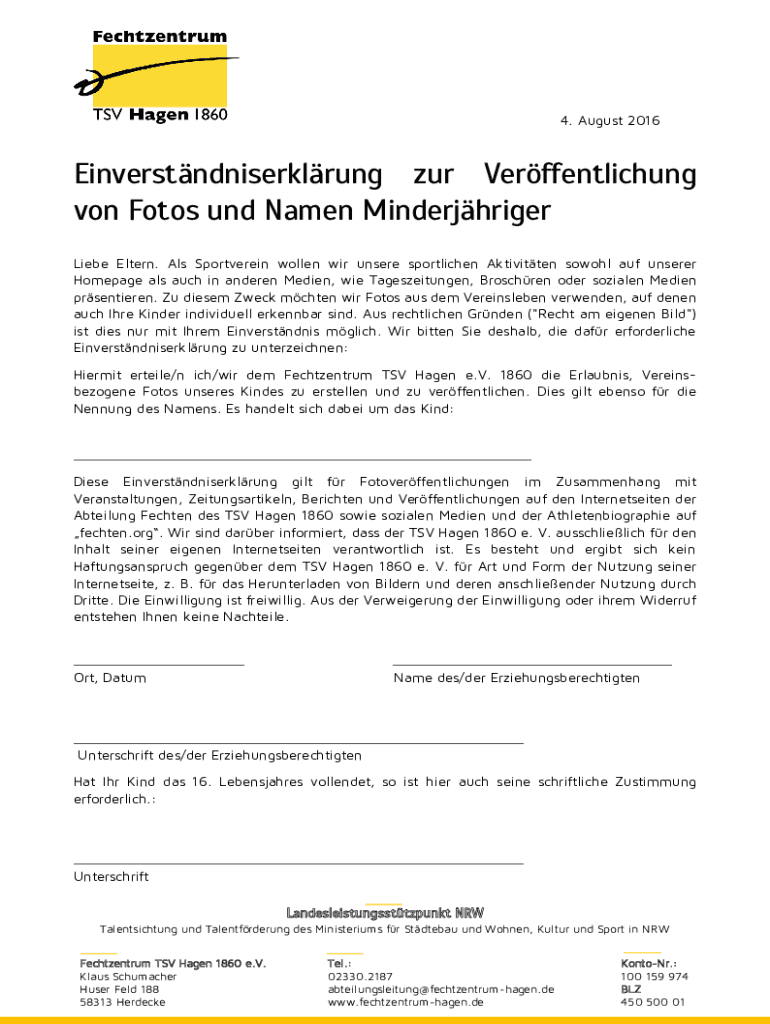 Wunderbar Formlose Einverstndniserklrung Vorlage Pdf Bildernull