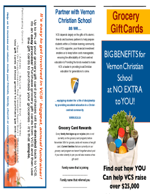 Grocery Card Form 2021