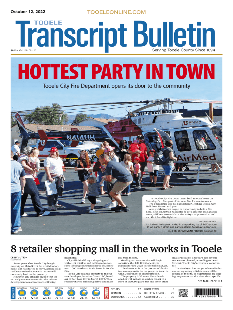 Fillable Online 8 retailer shopping mall in the works in Tooele Fax