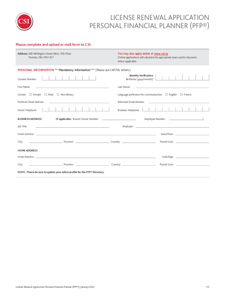 Fillable Online Personal Financial Planning Certificate Program Fax Fillable online personal financial planning certificate program fax