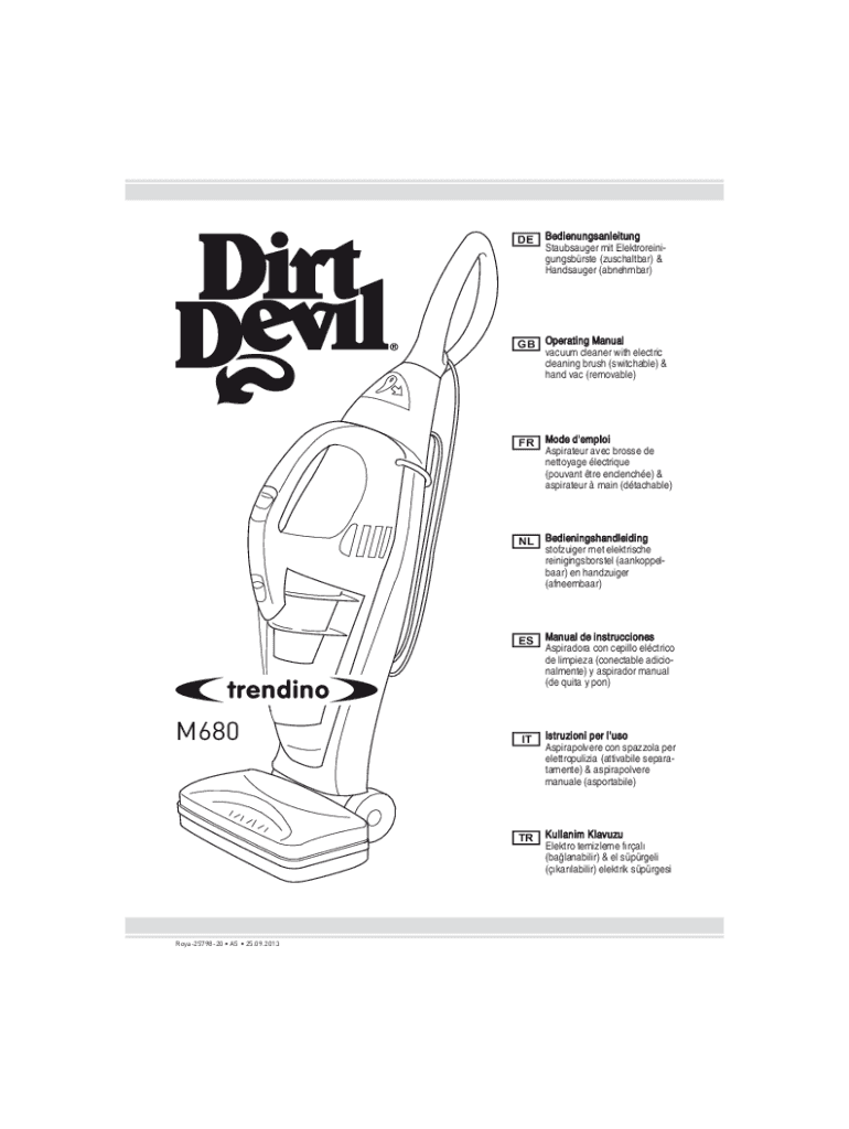 Fillable Online Bedienungsanleitung Staubsauger mit Elektroreini - Dirt ...