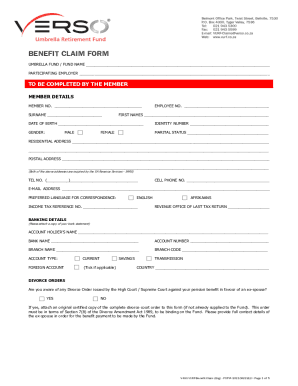 Benefit Claim Form