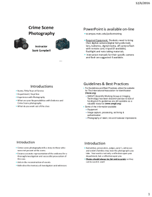 Fillable Online Basic Police Photography - MATC Fax Email Print - pdfFiller