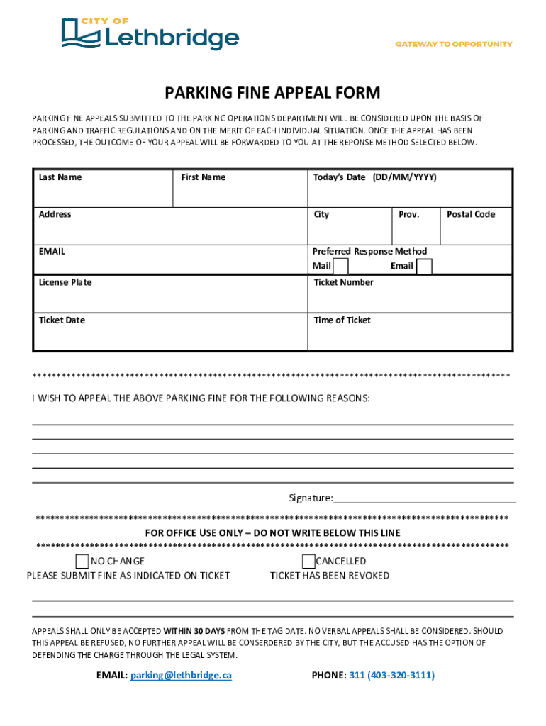 Fillable Online Forms, Documents, and Other Information City of Lethbridge Fax Email Print