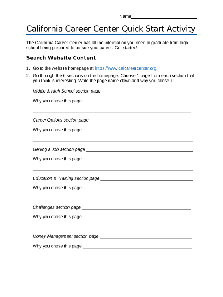 Get a State Job CalCareers Doc Template pdfFiller