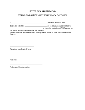 How to write an authorization letter to claim an ATM card while ...
