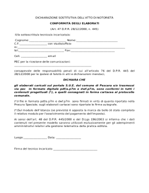 DICHIARAZIONI SOSTITUTIVE DI ATTO DI NOTORIETA' (Art ...