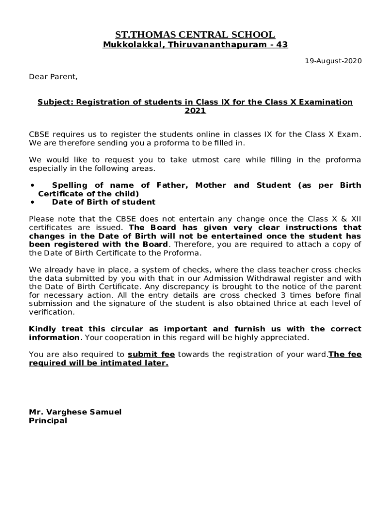 St Thomas Central School Student Parent Portal Doc Template PdfFiller