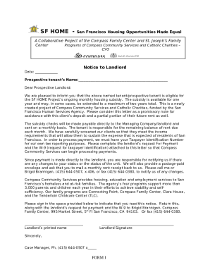 Landlord Disclosure to TenantsSan Francisco, California