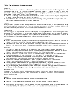 Third Party Fundraising Agreement - Vitanova Foundation