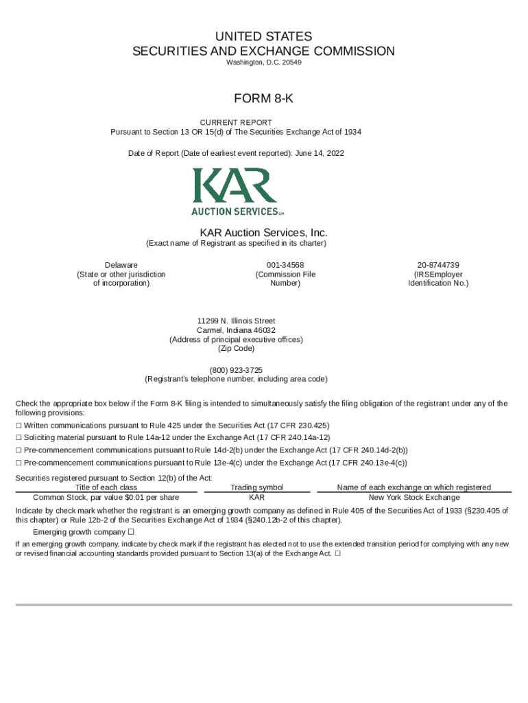 KAR Auction Services Inc Doc Template PdfFiller KAR Auction Services Inc Doc Template PdfFiller