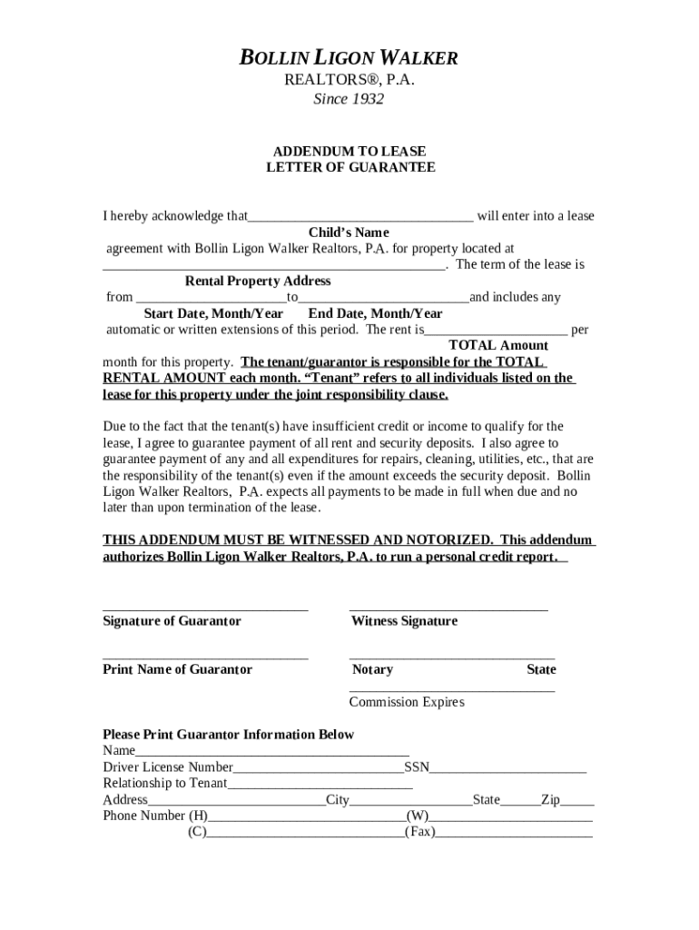 bollin ligon walker realtors, pa rental application Doc Template pdfFiller