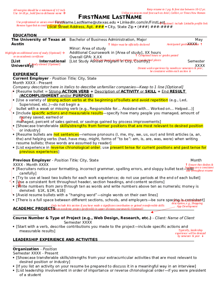 College Resume Template 05PDFRsumGrammatical Tense Doc Template pdfFiller