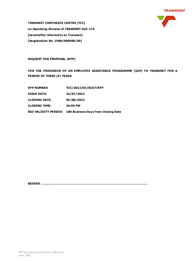 Fillable Online Transnet Request for Proposal No: TCC/2021/10/0008/RFP ...