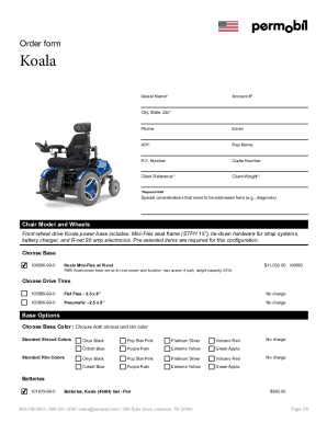 Fillable Online Order form - Koala Fax Email Print - pdfFiller