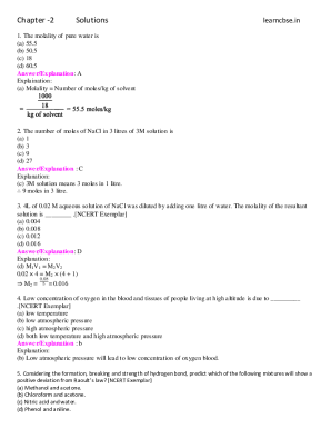 Fillable Online The molality of pure water is (a) 55.5 (b) 50.5 (c) 18