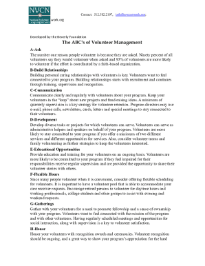 Fillable Online The ABC's of Volunteer Management Fax Email Print ...